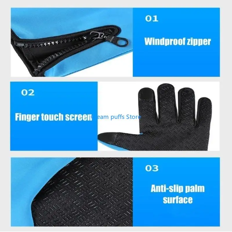 50LE Unisex Waterproof Touchable Screen Gloves For Skiing Cycling With AntiSlip Grip All Weather Outdoor