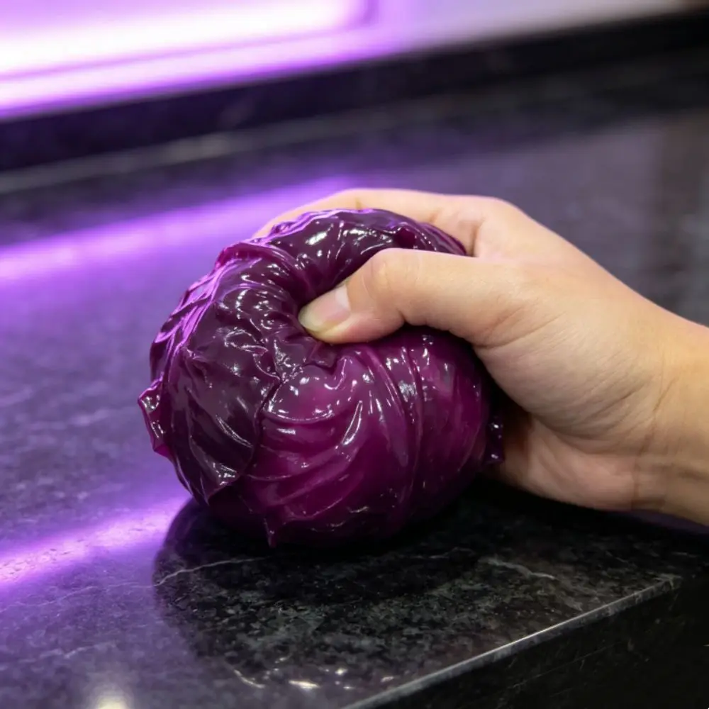 Creative Realistic Crispy Purple Cabbage Hand Relax Shapable Vegetable Handmade Ball Soft TPR Cute Blocks Filled Squishy Adults