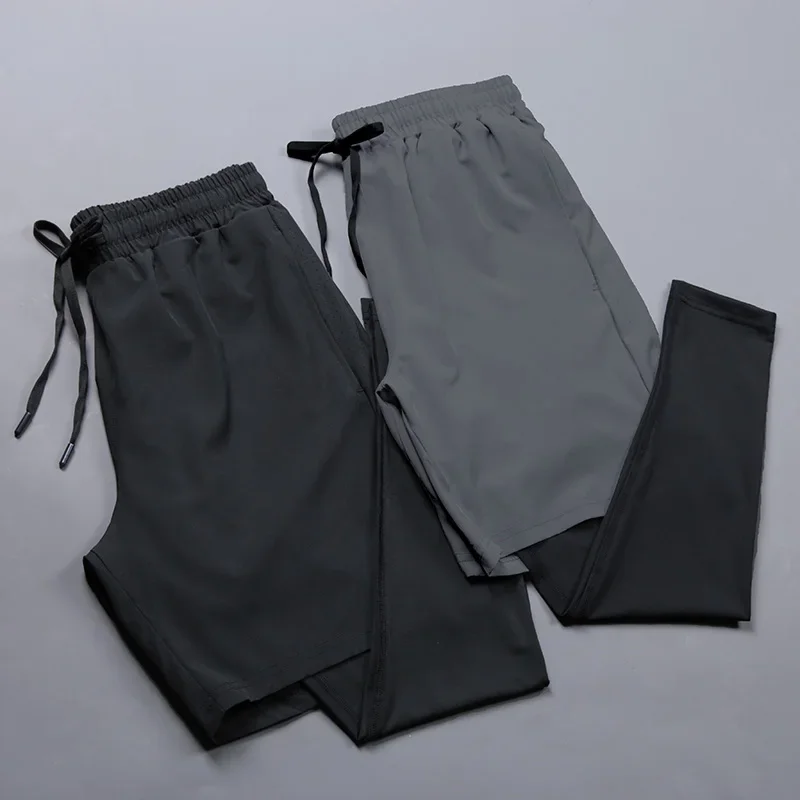 Men Basketball Soccer Shorts Sport Running Shorts 2 in 1 Jogging Fitness Training Quick Dry Gym Shorts Gym Tight Long Pants