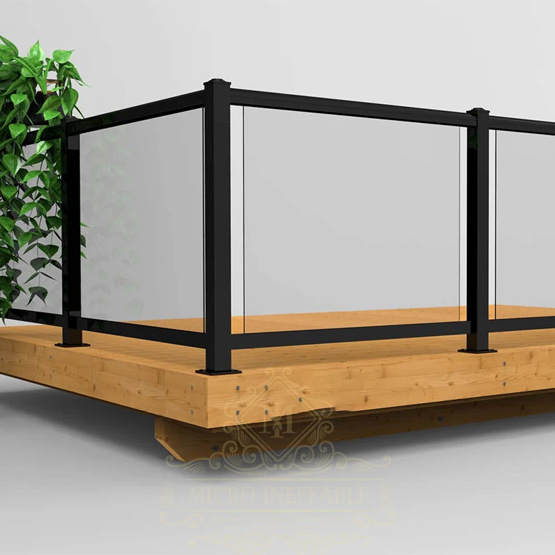 Customization Hot Sale Modern Design Balcony Glass Railing Aluminium Handrail Balustrade for Stairs