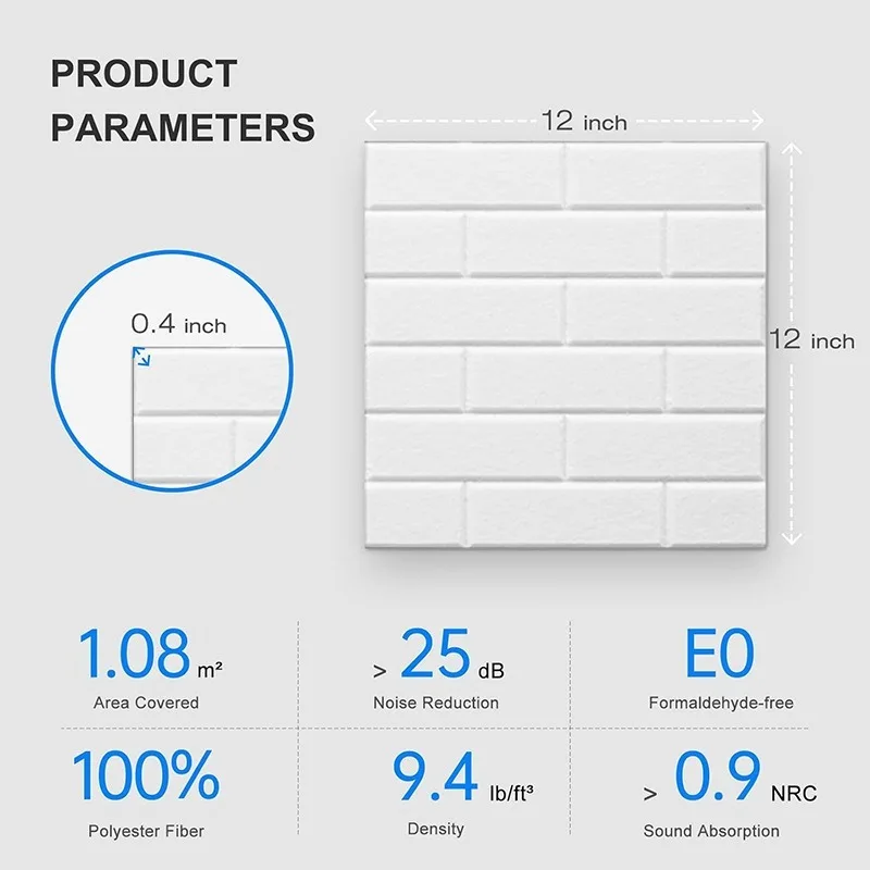 For Background Wall Decor Brick Texture Soundproof Felt Board Self-adhesive Acoustic Felt Panels Sound Absorption Echo Reduction