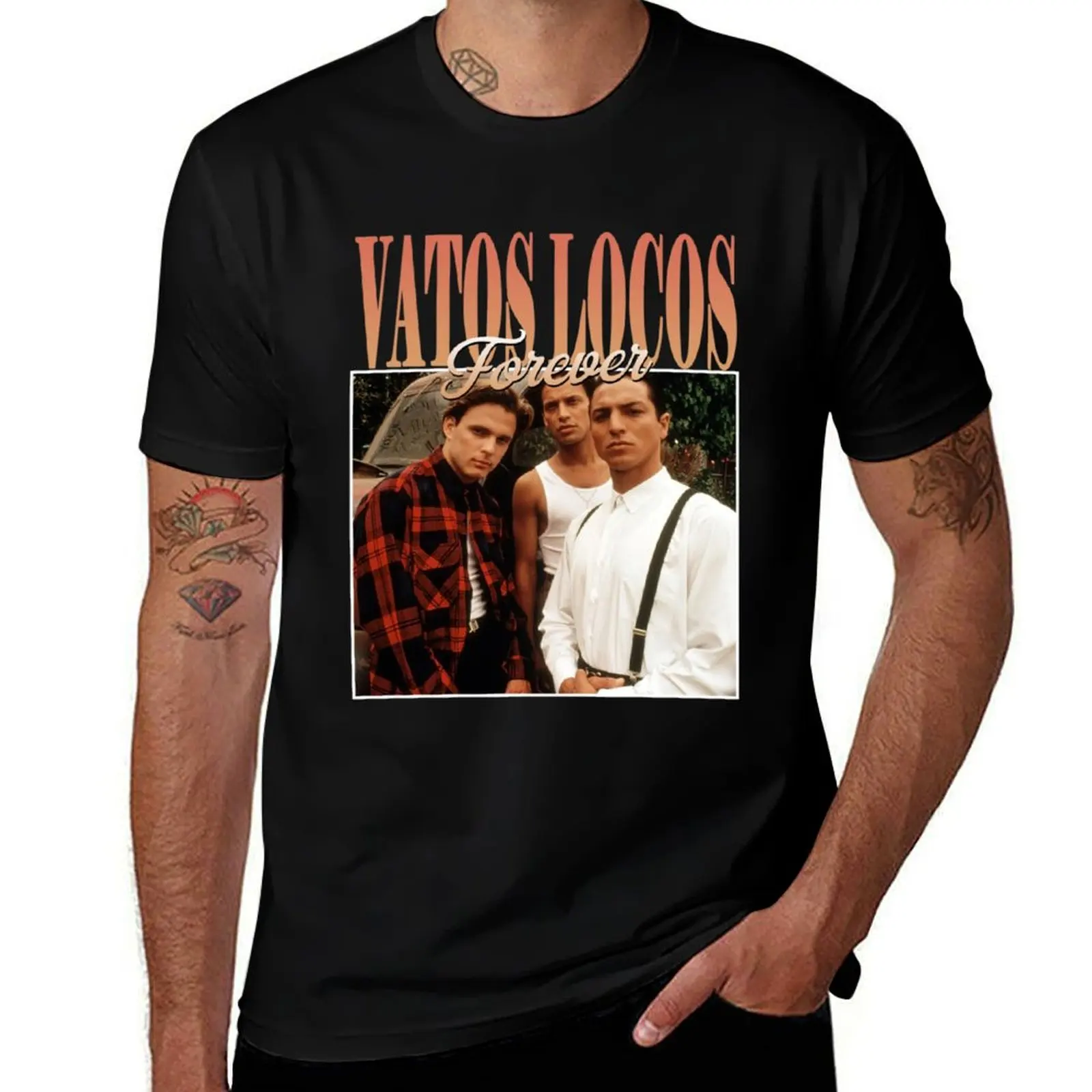 Vatos-Locos-Forever-Blood-In-Blood-Out-1993 T-Shirt Gym Wear Breathable Short Sleeve Tee T-Shirt