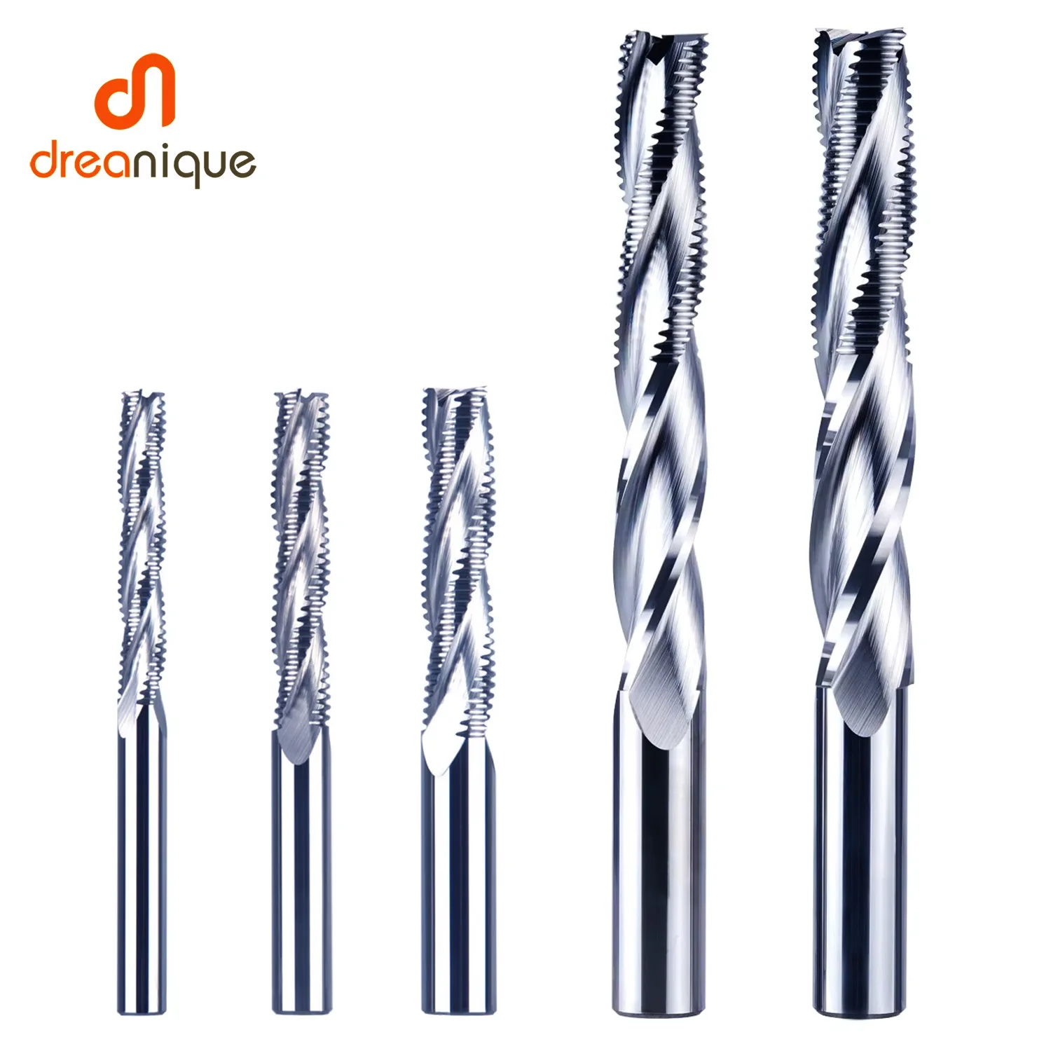 

Dreanique 1 шт. 3 флейты из твердого сплава, сверхмощная фреза для чернования древесины, 4 мм-12 мм, фреза для резьбы по дереву, грубая фреза для дверного замка