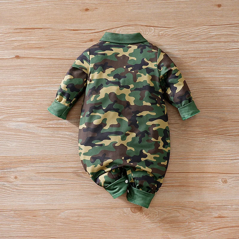 Newborn Baby boy Clothes 0 3 6 9 12 Months Boston Camouflage clothing Long Sleeve Footies Toddler Boy Clothes Kids Jumpsuit