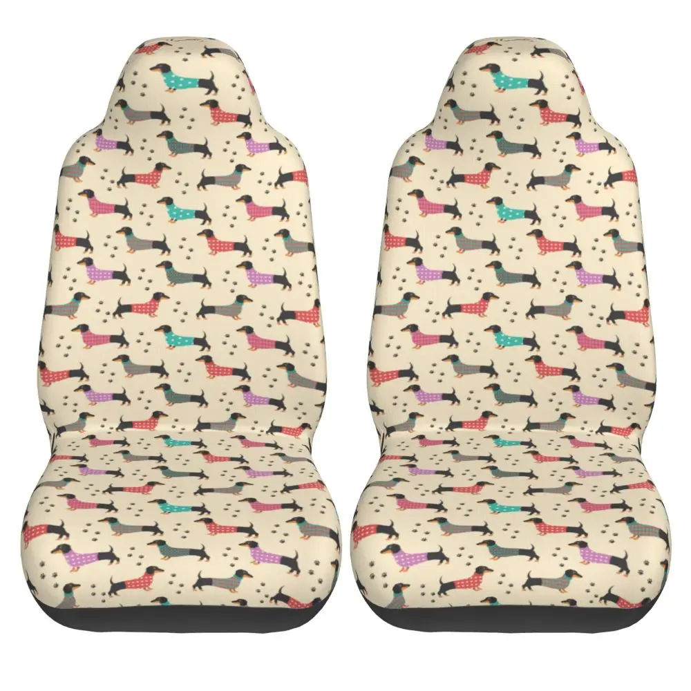 Dachshunds Dog 2 PCS Car Seat Covers, All Inclusive Protective Covers Beautiful Seat Covers Anti Fouling Universal Type
