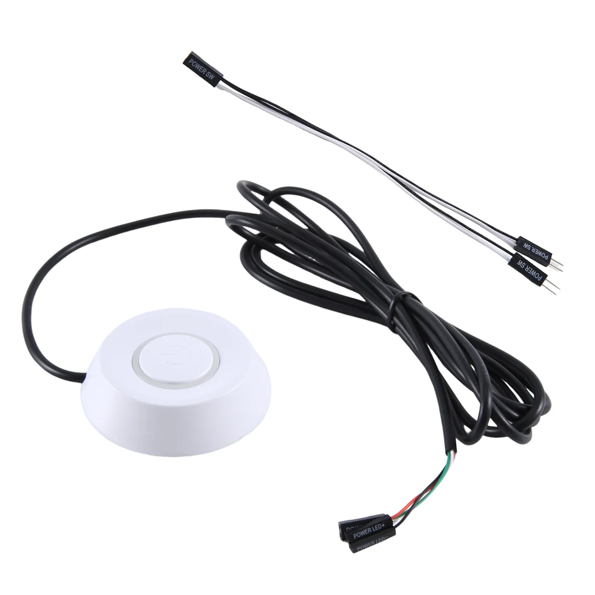 Bouton de commutation d'alimentation externe pour PC, interrupteur d'alimentation de bureau, blanc