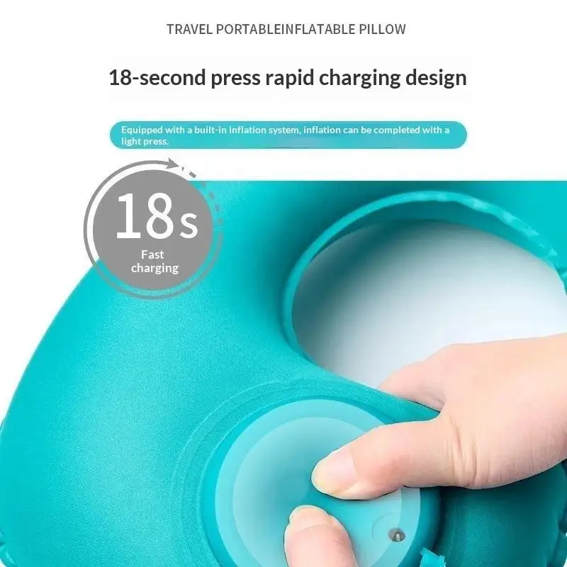 New U-Shaped Inflatable Travel Pillow Portable Air Neck Support Cushion Comfortable Sleeping Press to inflate pillow neck pillow