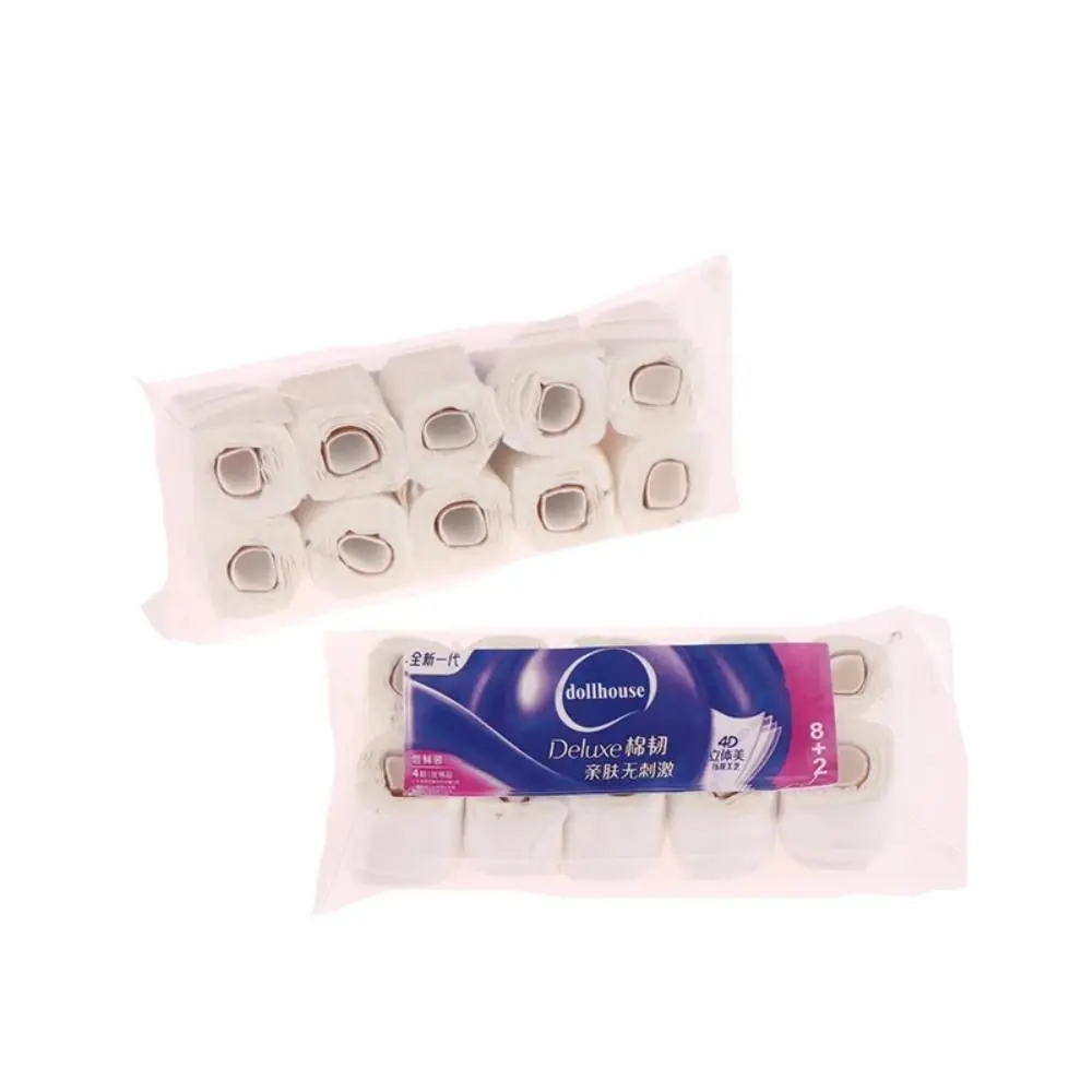 บ้านตุ๊กตากระดาษผ้าขนหนูกระดาษขนาดเล็กผ้าขนหนูกระดาษขนาดเล็กโมเดลบ้านตุ๊กตาเด็กของเล่นกระดาษชำระสีขาวม้วนของเล่นโมเดล