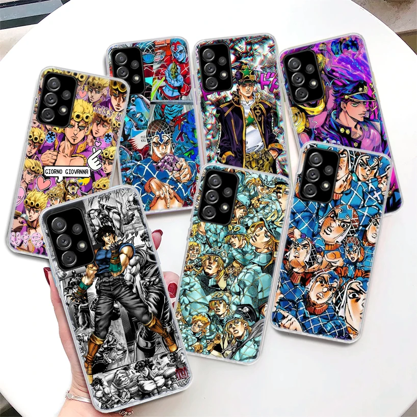 Anime JOJO Adventure Phone Case For Samsung Galaxy A15 A25 A35 A55 A14 A24 A34 A54 A04S A13 A23 A33 A53 A03S A12 A52 A22 A32 A02