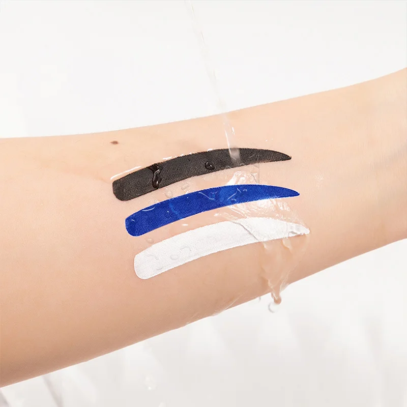 IMAGIC 3-kleuren gel eyeliner waterdicht sneldrogend langdurige eyeliner crème met borstel professionele cosmetica zwart/wit/blauw