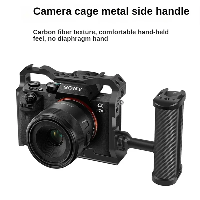 Mini Side Handle Handgrip with Dual 1/4 Screw Mount for Mirrorless Digital Camera DSLR Camera Cage Built-in Wrench