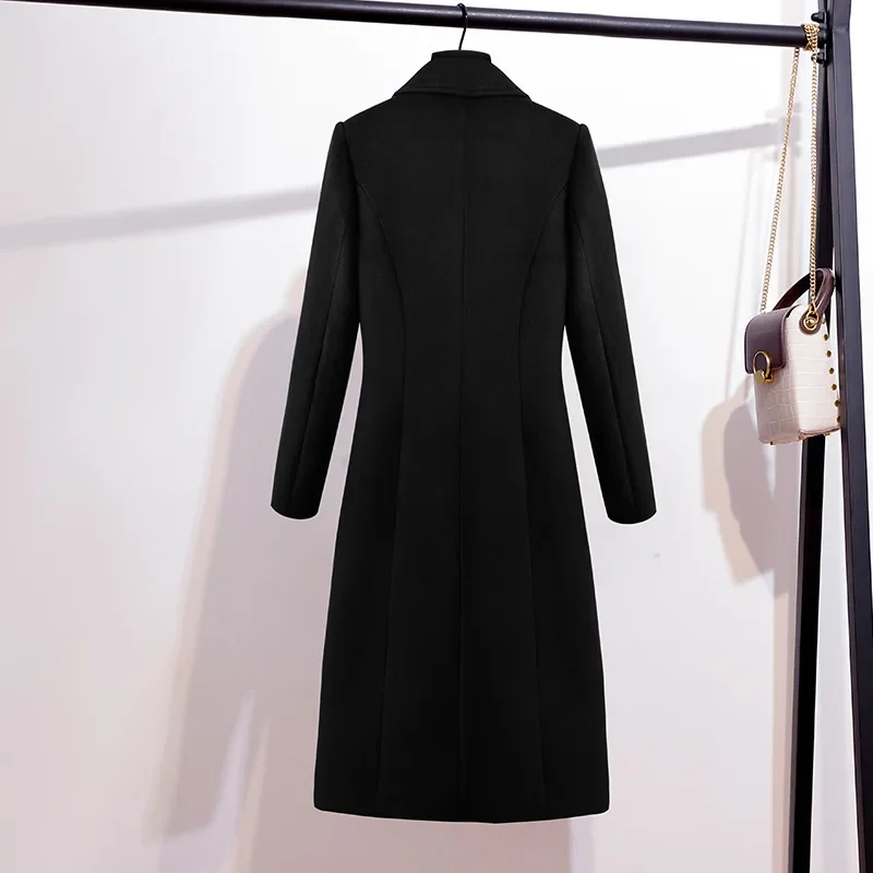 Professional wear, woolen coat, women's medium and long temperament, woolen jacket, jewelry, sales department, work clothes,