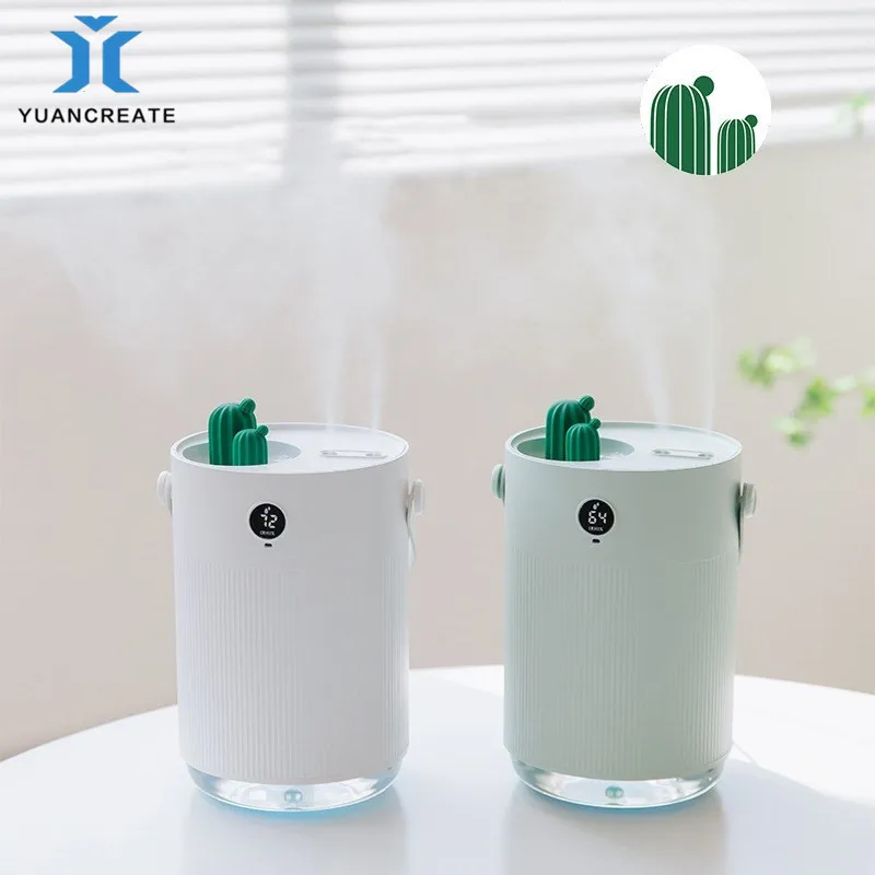 

Portable 1000 ML Cactus Intelligent Humidifier Home Car Mist Maker with Colorful Night USB Lamps Bedroom Office Spray Fragrance