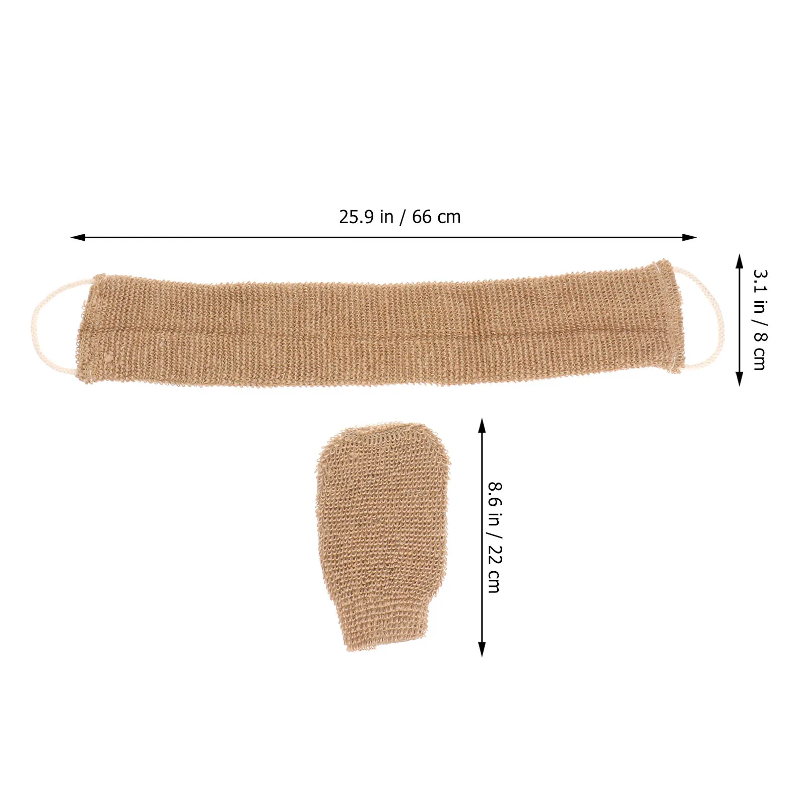 

2pcs Bath Towel Gloves Jute Exfoliating Scrubber Back Straps Body Skin Cleaner Durable Bath Supplies Shower Pads
