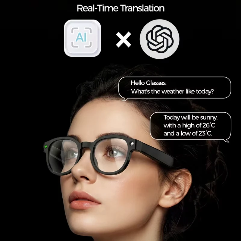 Lenovo 8K AI Camera Glasses Multi-functional 2400MP Photochromic Smart Glasse Anti-shake Shooting Tech With 290mah Large Battery