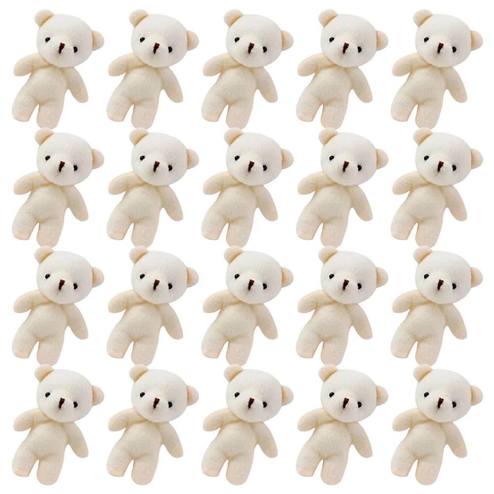 20 piezas bebé lindo Mini oso de una sola pieza desnudo (20 piezas) llavero de felpa encantadores osos pequeños Pp algodón Panda figuras colgantes