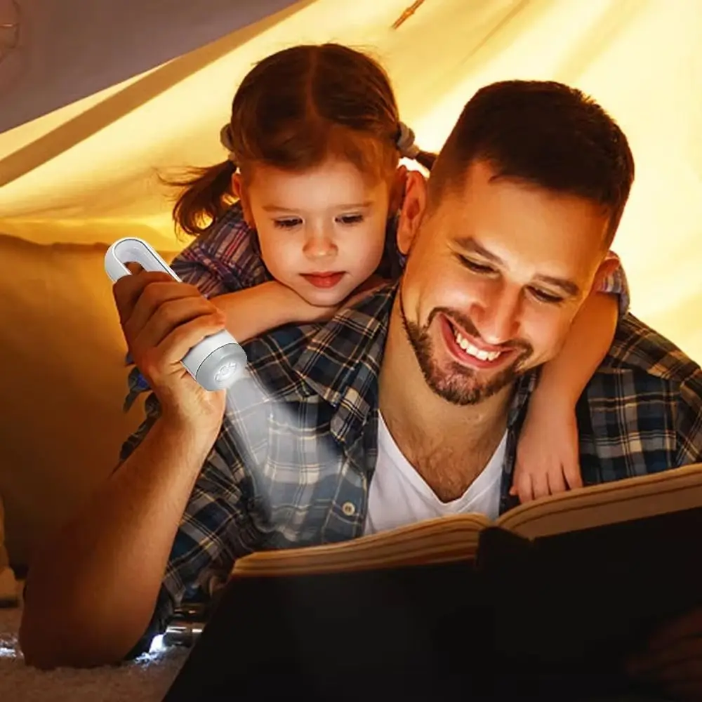 Lampada da comodino portatile 2 in 1 con sensore di movimento a luce LED ricaricabile, lanterna, lampada da comodino impermeabile ad alta luminosità per l'alimentazione del bambino