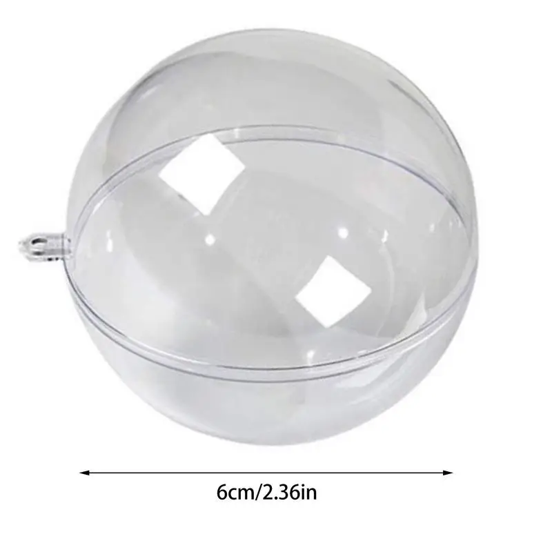 Christmas Clear Baubles Transparent Craft Fillable Ball Plastic Home Decor Wedding Garden Tree Hanging Party Gift Box Decoration