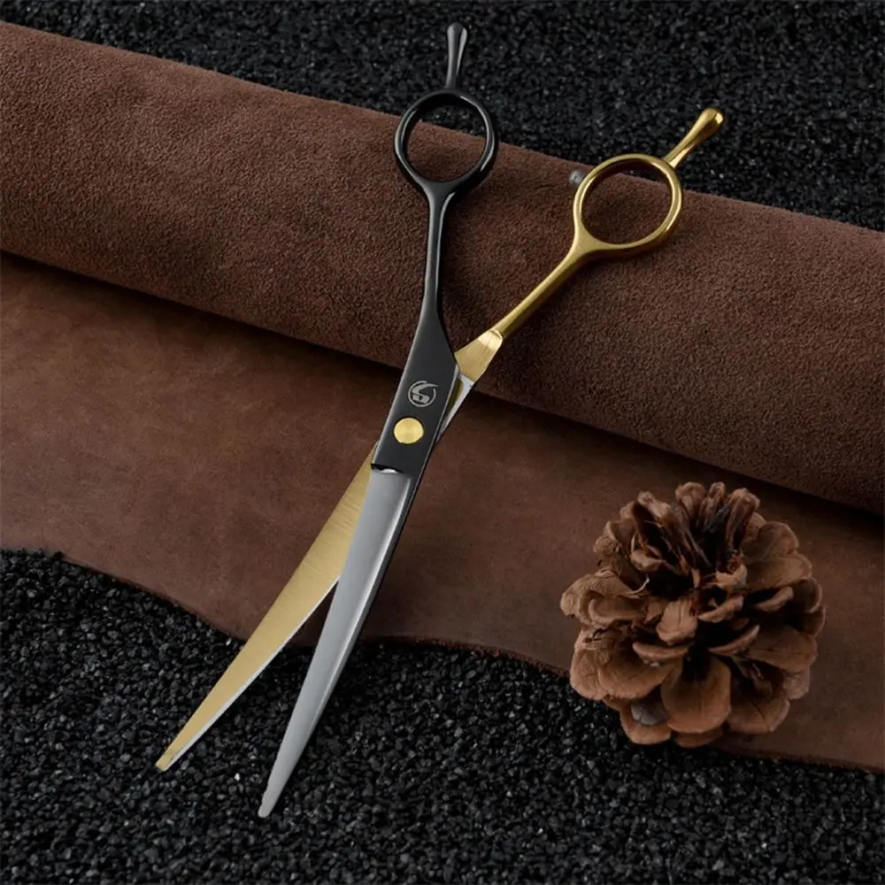 

Professional Dog Grooming Scissors Black & Gold Curved Thinning Pet Shears Sharp Stainless Steel Pet Hair Grooming Scissor