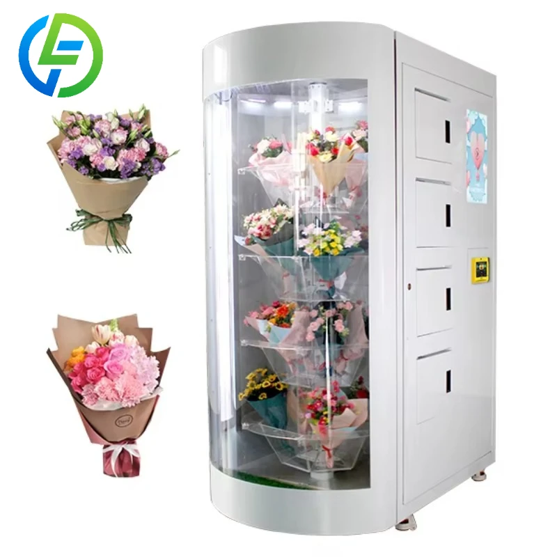 FL Transparent Shelf Flower Vending Machine Cooling Locker Digital Vending Machine Smart Vending Customized