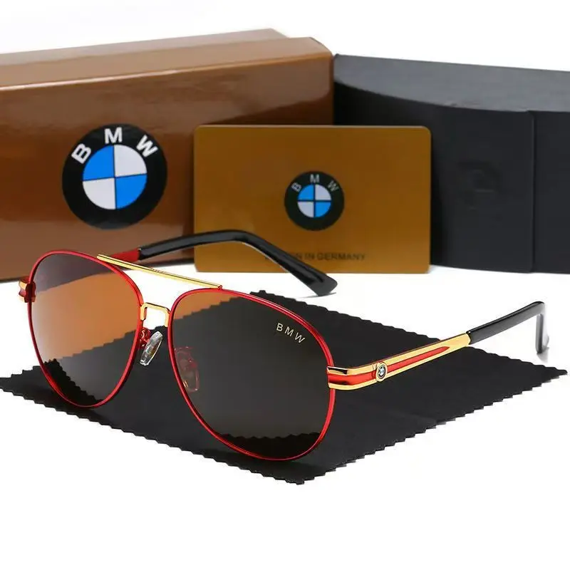 Original BMW Luxury Titanium Sunglasses Classic Logo Metal Frame Protection Unisex Designer Shades Gift Box Premium Driver