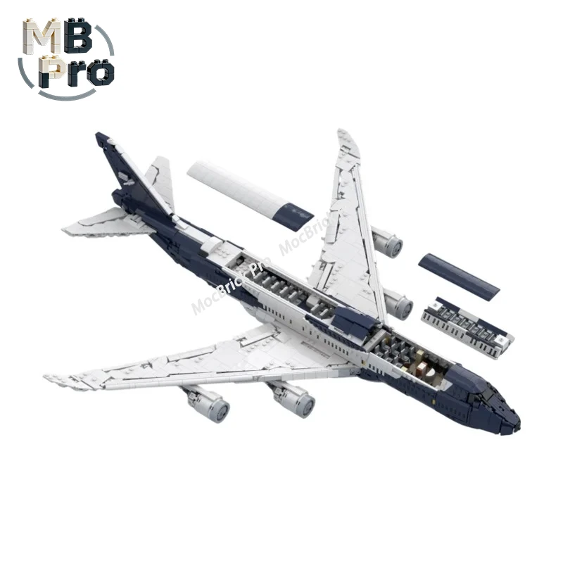 

100th Anniversary Airbus A380 MOC Building Block Kit, Large-Scale Double-Deck Airliner Model for Showcase
