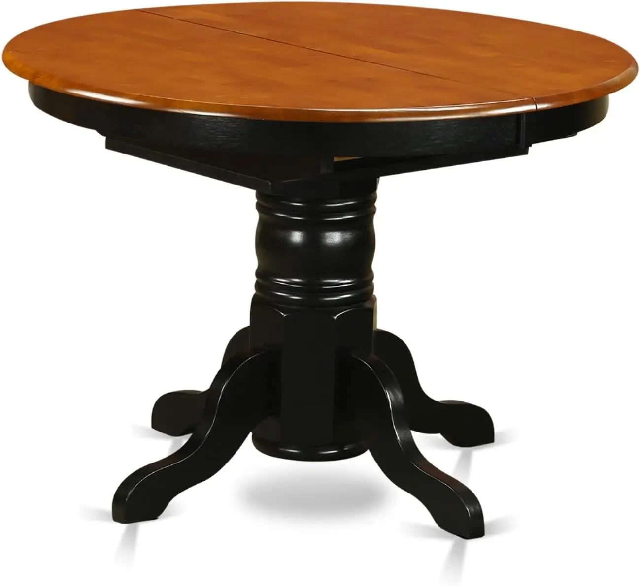 

Furniture KET-BLK-TP Kenley Modern Kitchen Table - an Oval Dining Table Top with Butterfly Leaf & Pedestal Base, 42x60 Inch