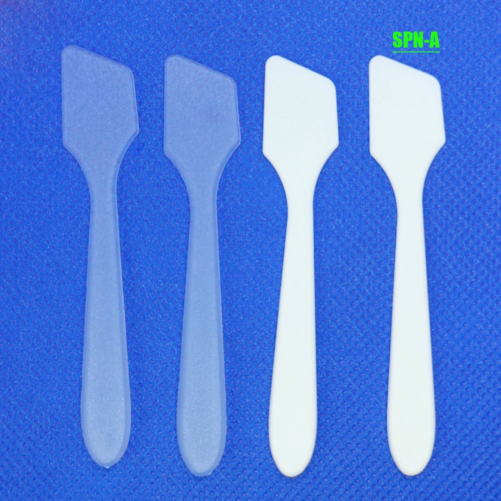 1000 Uds cuchara para máscara cosmética espátula desechable herramienta de maquillaje de plástico cuchara para mezclar barro Facial palo DIY cepillo de muestreo blanco claro