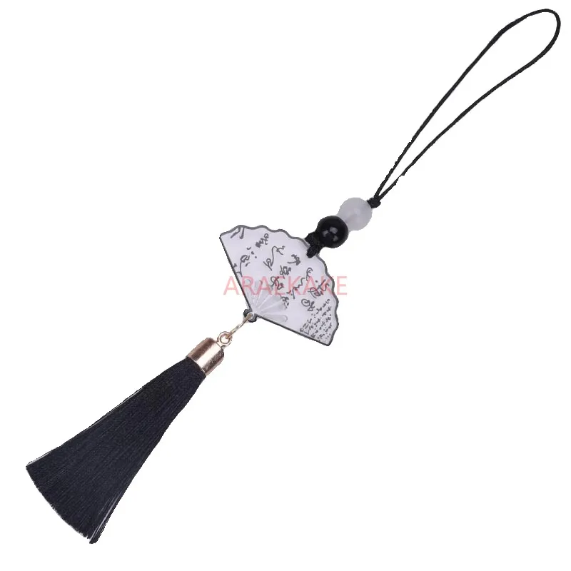 Chinese style ink painting, butterfly fan tassel, Chinese retro clothing accessories, tassels, bookmarks, pendants