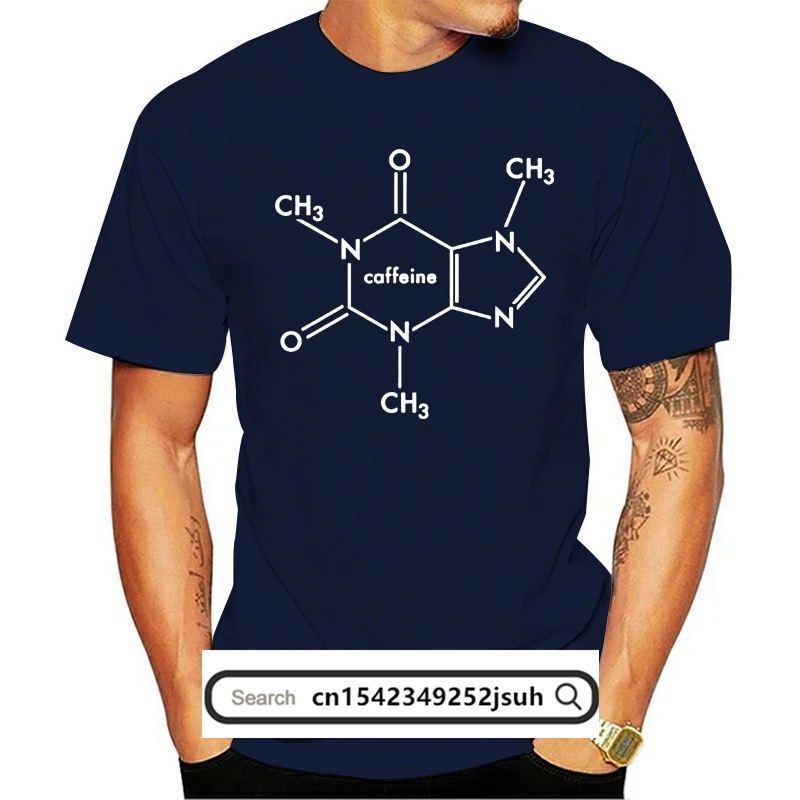 T Shirt Tops Cool  Coffee Molecule Funny  Caffeine Geek Nerd Science Chemistry Mens Womens O-Neck  Homme