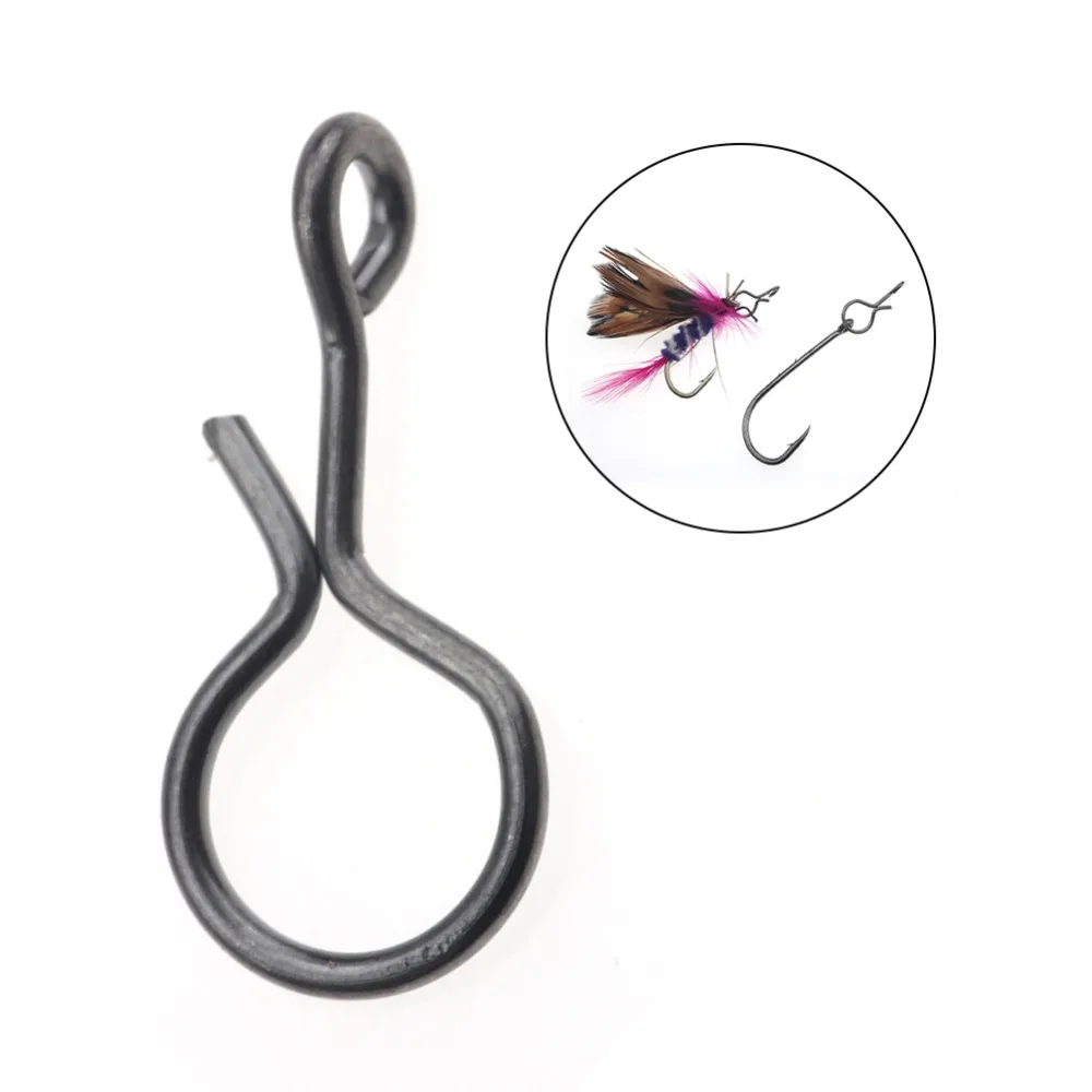 50pcs/bag Fly Fishing Snap Quick Change High Carbon Steel Connect Snap for Flies Hook & Lures Fishing Gear