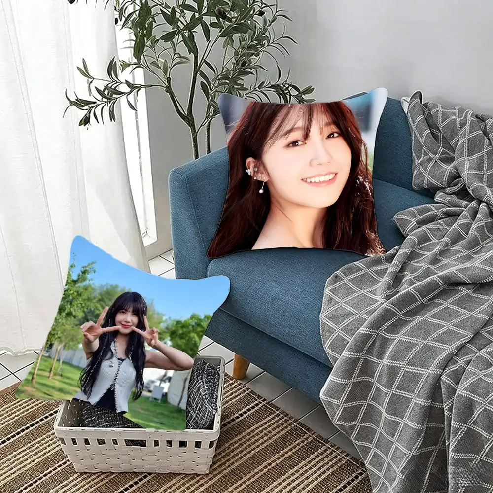 Gentle Kpop Female Singer J-Jung Eun Ji Cushion Cover Fluffy velvet Nordic style plush Living room sofa decorative