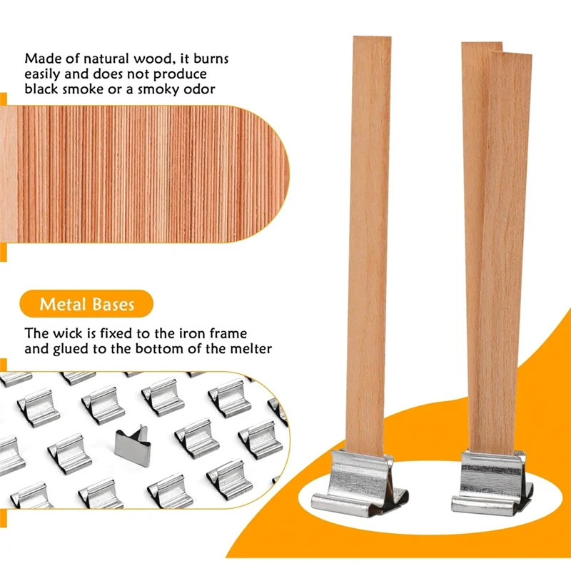 KYCOR-Mèches de madera para fabricación de velas, cera de soja, cera de coco para principiantes y profesionales