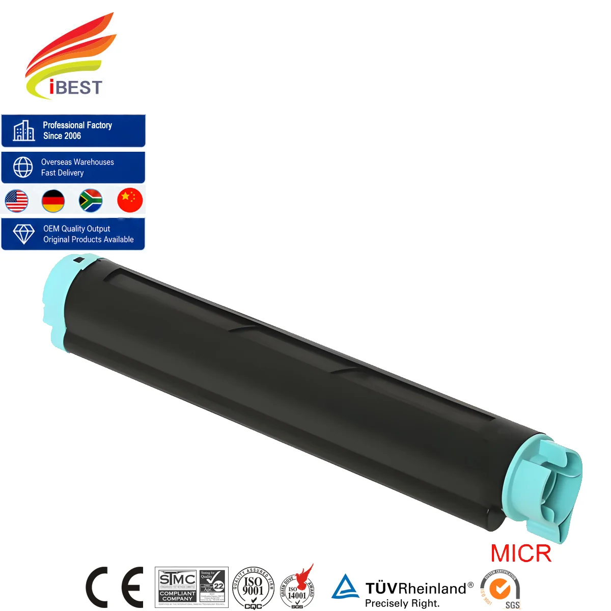 IBEST Compatible MICR Toner Cartridge Okidata B4100 B4200 B4250 B4300 Compatible for Okidata 42103001 for Bank Check Printing