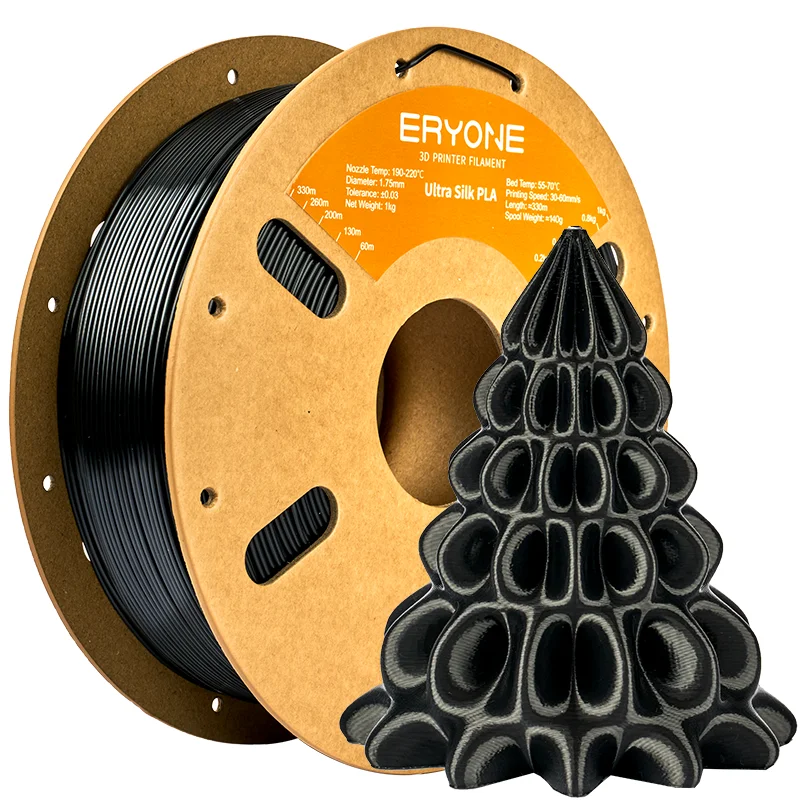 ERYONE 1KG Ultra-Seide PLA 3D-Drucker Filament 1,75mm, Seidig Glänzende Oberfläche, Glänzend Glatte Oberfläche Lebendige Farbe 1kg Spule