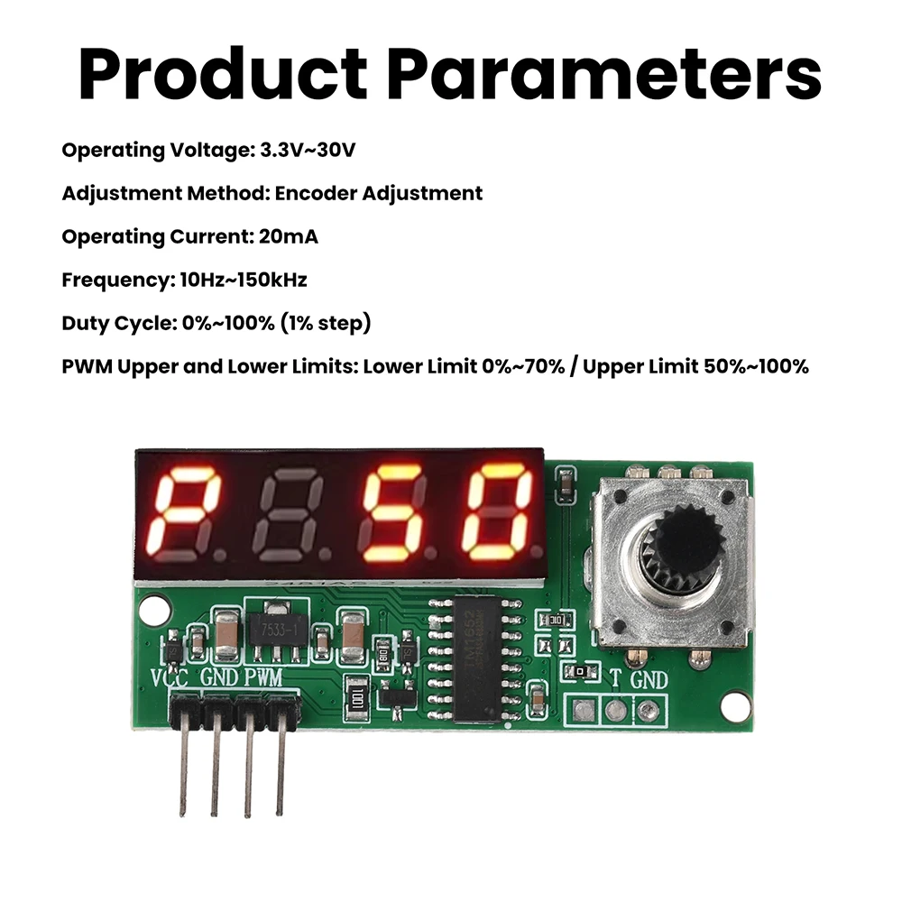 Signalgenerator PWM Pulsfrequenz Tastverhältnis Einstellbares Modul LCD-Anzeige 10Hz-150Khz 3,3V-30V PWM-Platinenmodul – Detail 14