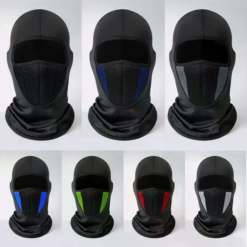 Motorcycle Riding Sunscreen Mask Men's Breathable Full Face Mask Thin Ice Silk Head Cover Hiking Fishing Ski Face Mask
