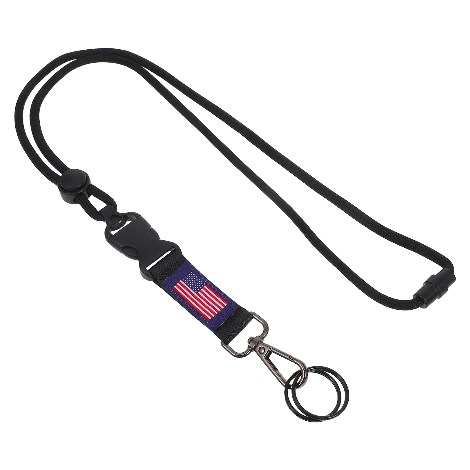 

Polyester Id Badge Neck Lanyard Breakaway Keychain Heavy Duty Phone Holder Strap Usa Flag Patriotic Outdoor Mountaineering