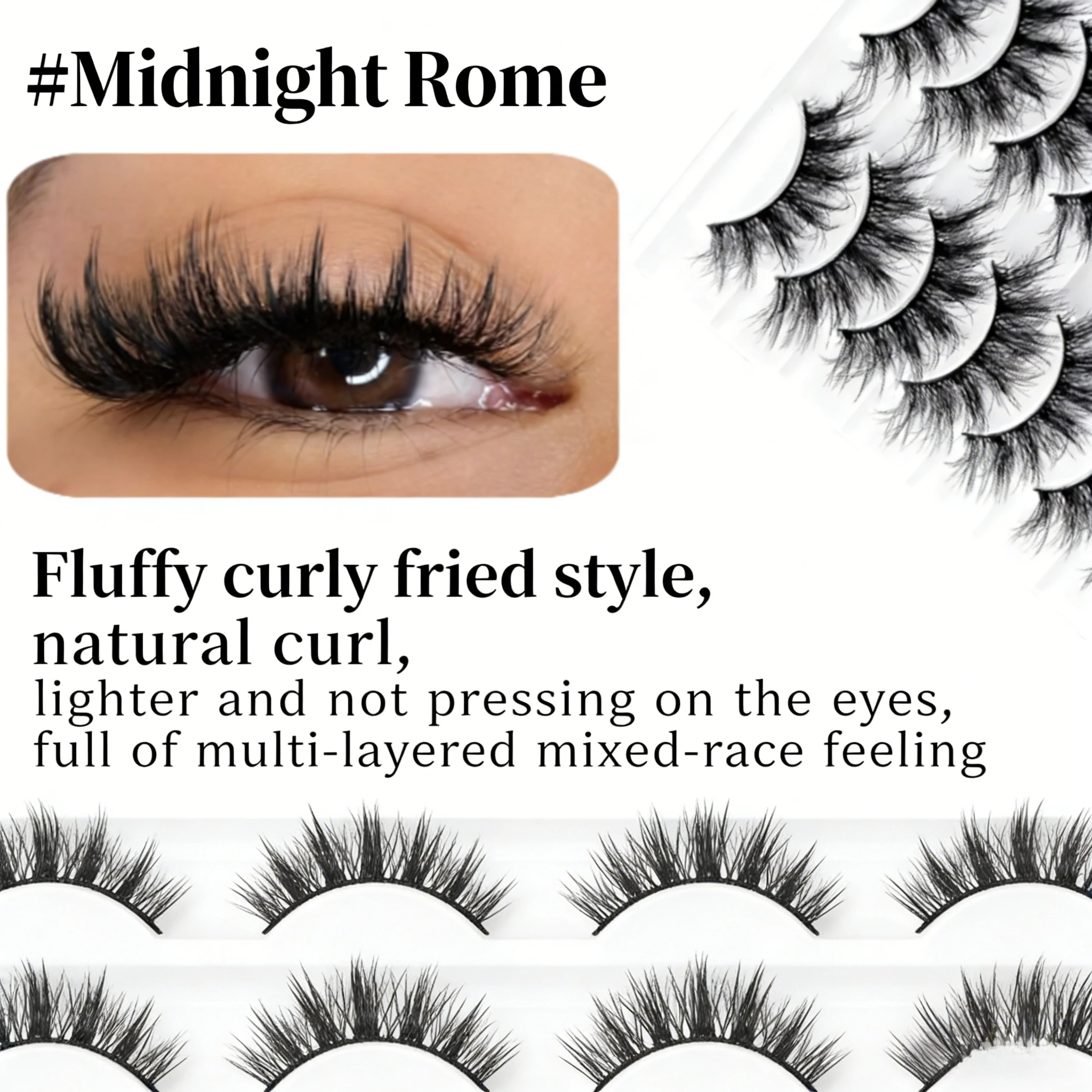 Upgrade Magnetic False Eyelashes Natural Lashes 3-Step Press On Fake Lash Handmade EyeLash Random Distribution