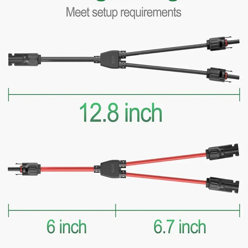 Solar Connector Photovoltaic Panel Adaptor Y Branch Plug 1 To 2 Parallel Connection of Battery Plate Assembly RV PV Group Line