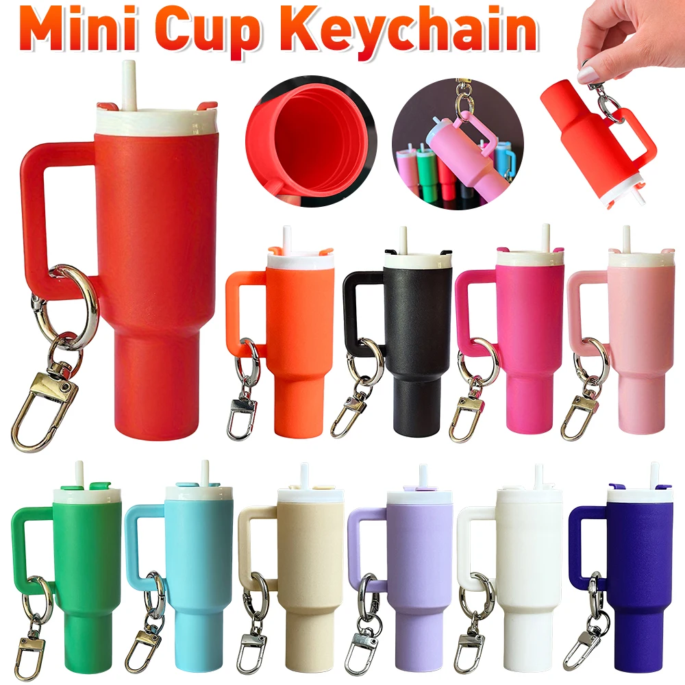 

Mini Cup Keychain Water Bottle Keychains Tumbler Cup Keyring Handbag Charms Women Backpack Pendant for Stanley Cup Accessories