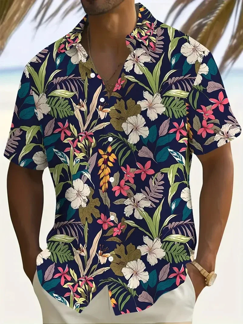 

Men's Shirt Short Sleeve Summer Beach Wind Casual Tops Shirt Landscape 3D Printed Pattern Loose Men's Clothing