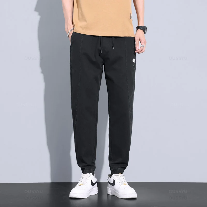 2025 Spring Summer Cotton Jogger Pant Men Pants Harajuku Cargo Jeans Casual Harem Denim Korean Hip Hop Sweatpants Male Trousers