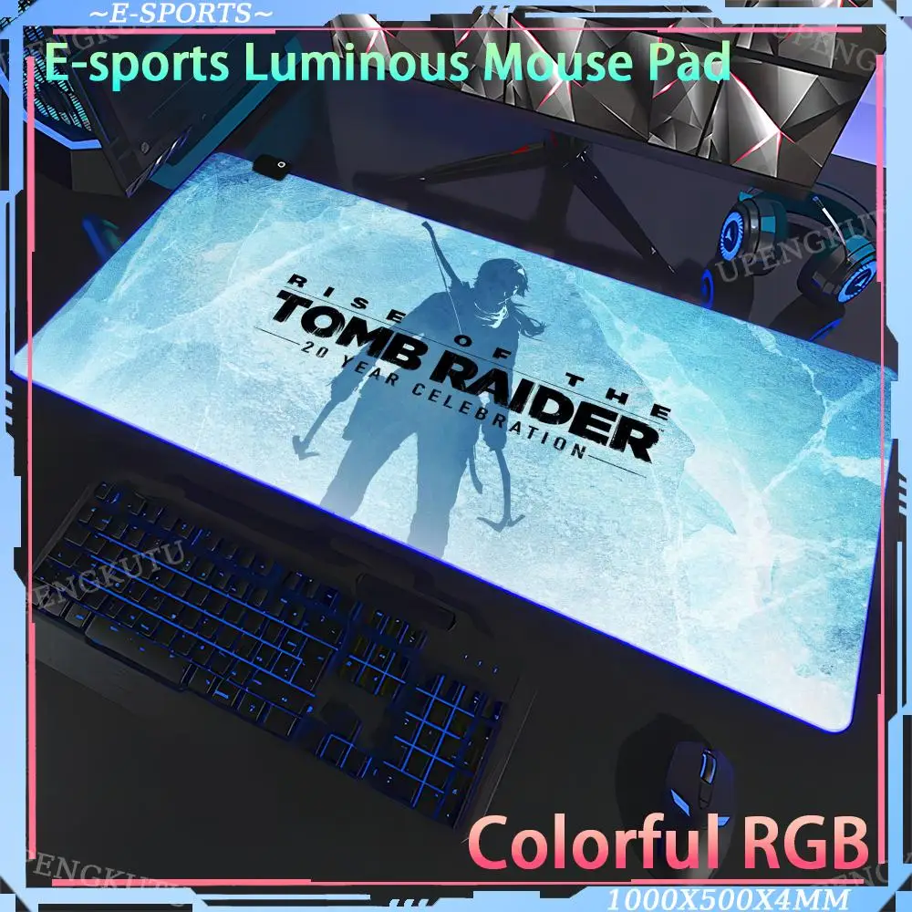 Mouse Gaming keyboard Pad RGB Keyboard accessories T_tomb_Raider game RGB pad mouse Rubber non-slip pad Desktop protection pad