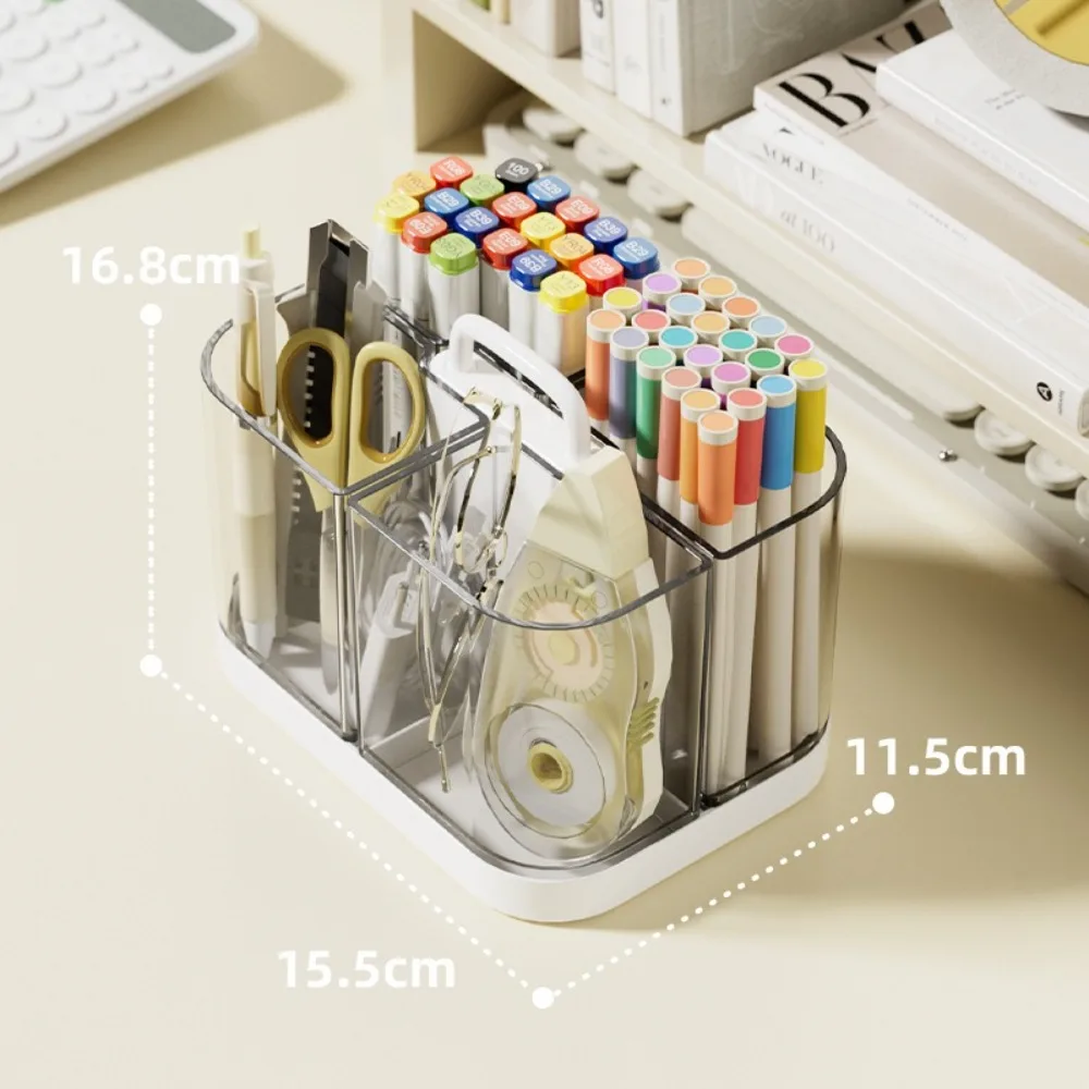 High Quality Plastic Desktop Storage Box Detachable 4-grid Divided Desktop Organizer Portable Stationery Organizer Gift