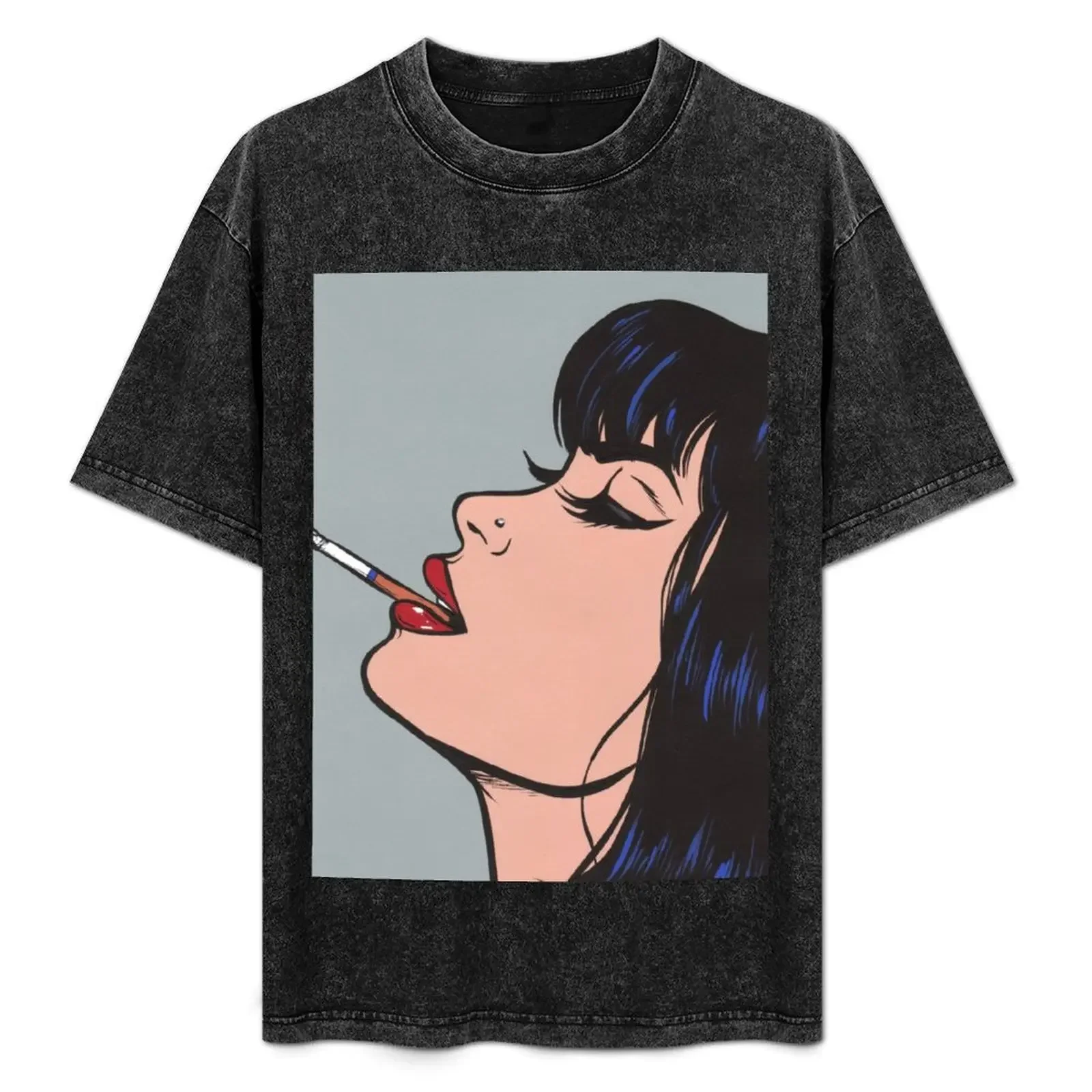

Smoking Girl T-Shirt Lightweight Print T-Shirt