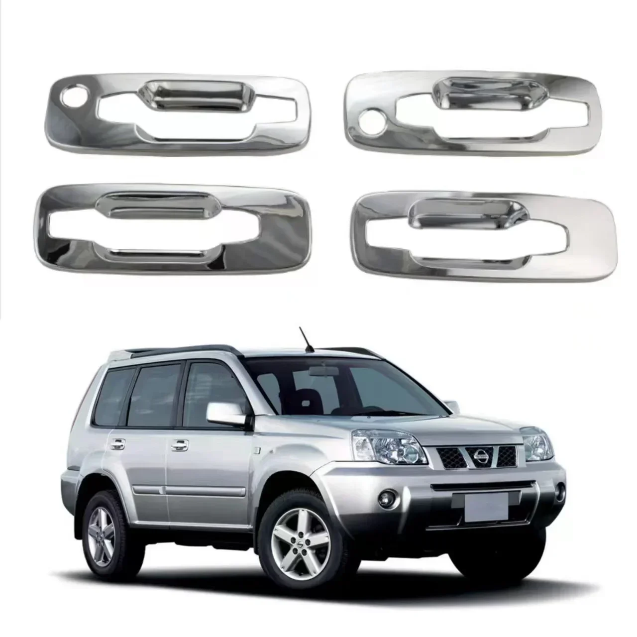 

Fit For Nissan X-trail T30 2002-2007 Chrome Door handle Cover Bowl Trims Full Set Car Styling