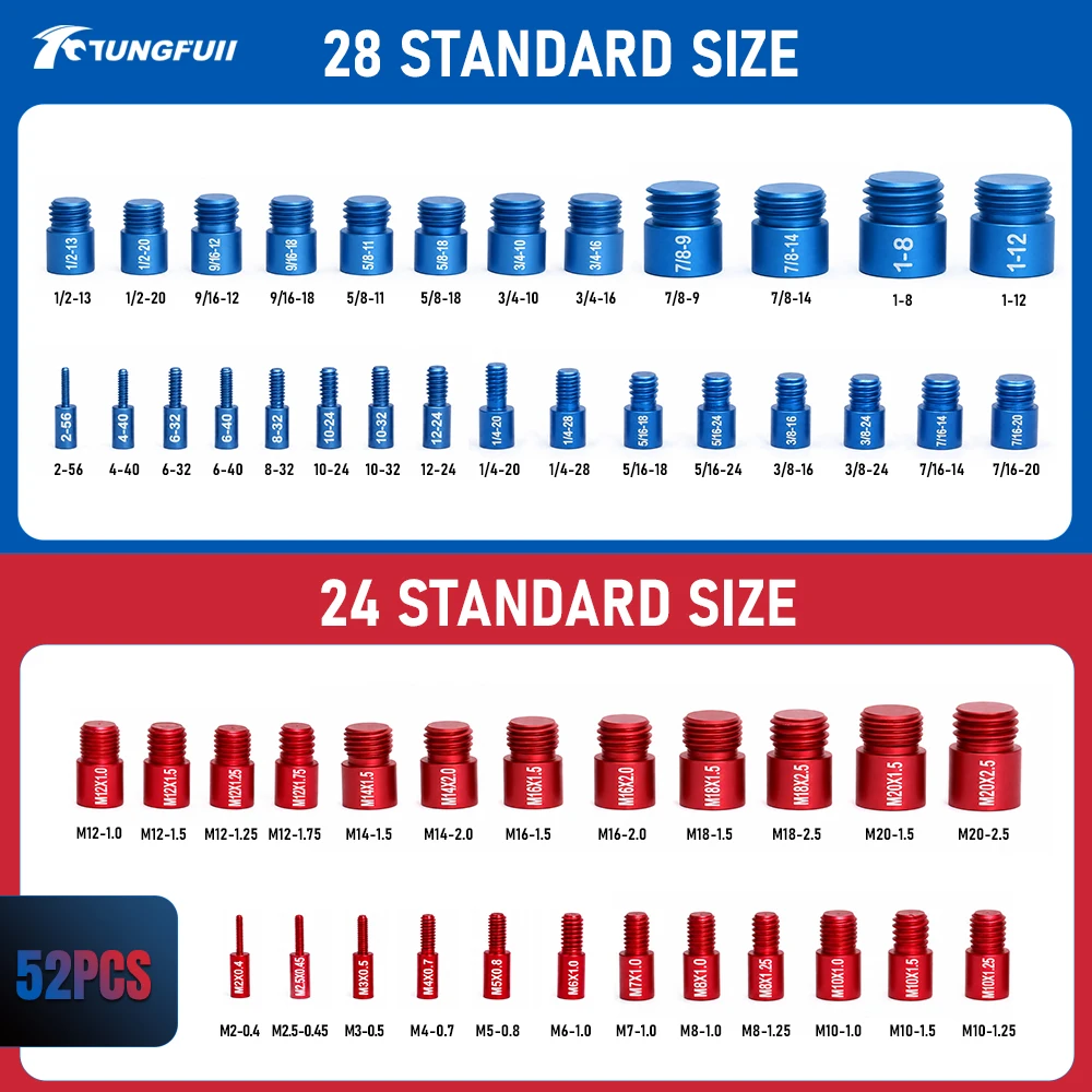 52-Piece Nut And Bolt Thread Identifier Gauge Kit Aluminum Alloy Screw Size Checker for Metric & Standard Inch Auto Repair