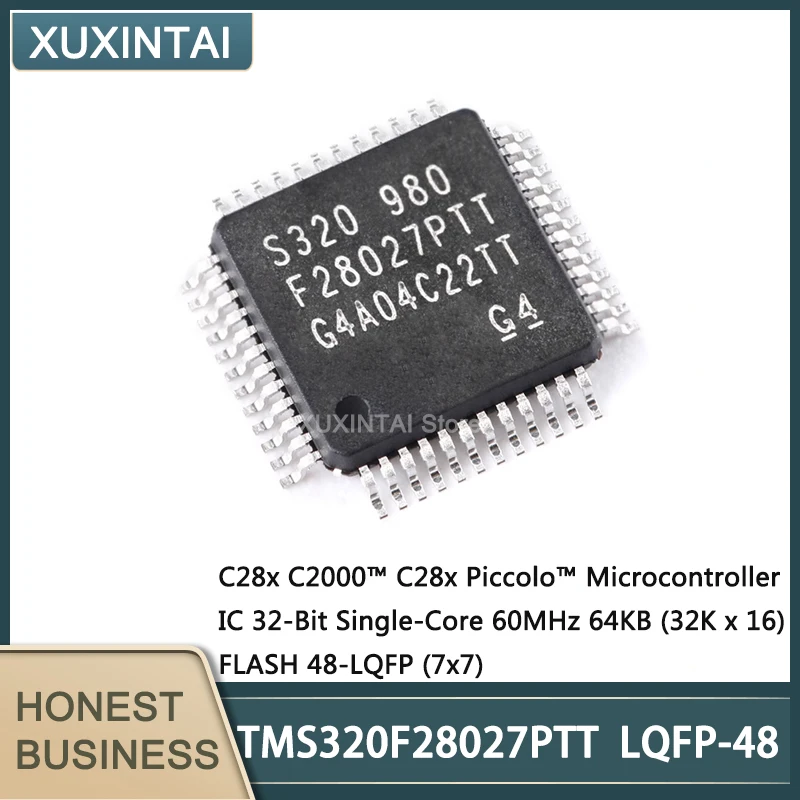 5Pcs/Lot  New Original  TMS320F28027PTT TMS320F28027 LQFP-48  Microcontroller IC 32-Bit Single-Core 60MHz 64KB (32K x 16) FLASH