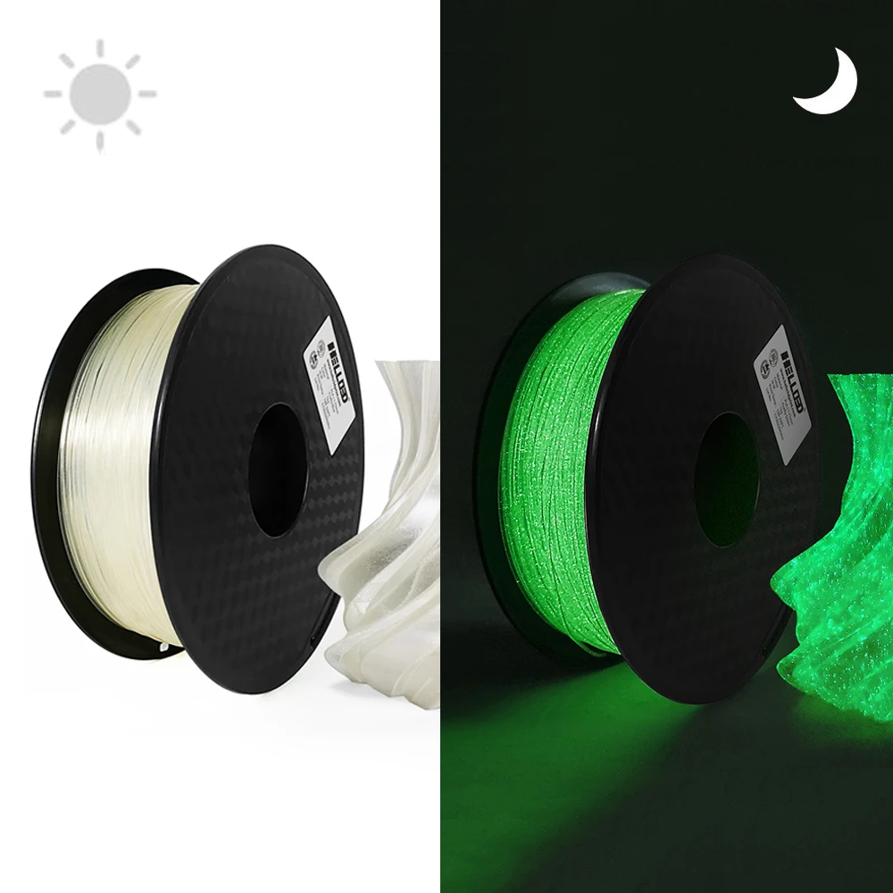 1.75mm 3D Printer PLA Glow In The Dark 1kg, 500g, 250g Printer Filament 3D Printing Sublimation Material Firefly Green Blue